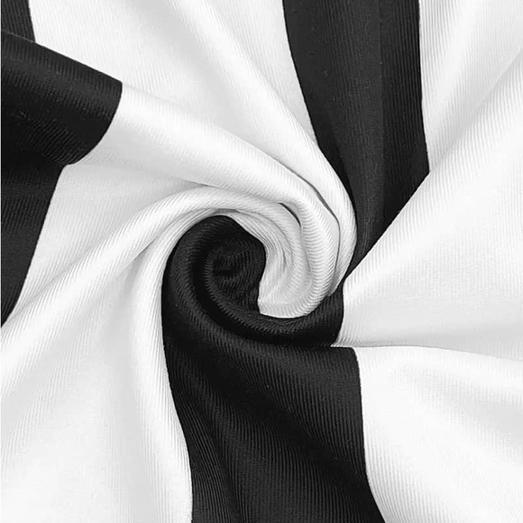 Black & White Striped Crop Tube Top & Flare Leg Pants - Picture 4 of 5